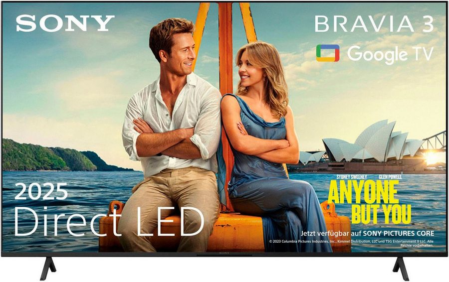 Sony K-65S3 DLED-Fernseher (164 cm/65 Zoll, 4K Ultra HD, Smart-TV, Google TV, X-Balanced Speaker, Dolby Vision/Atmos, IMAX, Google/Apple Cast, Game)