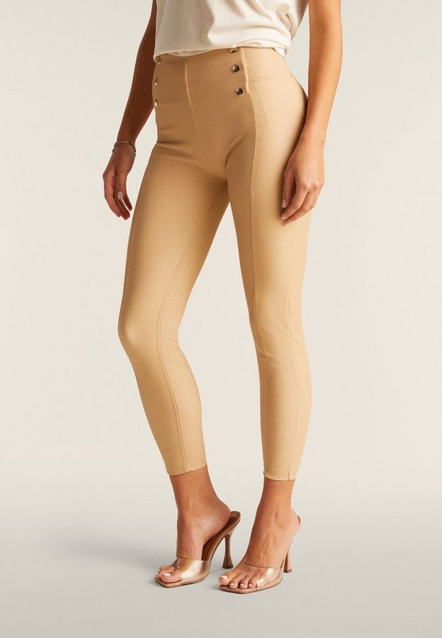 Freddy 7/8-Leggings WRUP HIGH WAIST SUPERSKINNY 7/8 mit Lifting & Shaping Effekt und Zierknöpfen