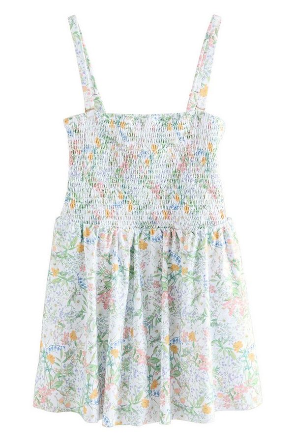 Next Badeanzug Formender, gesmokter Bandeau-Badeanzug mit Rock (1-St)