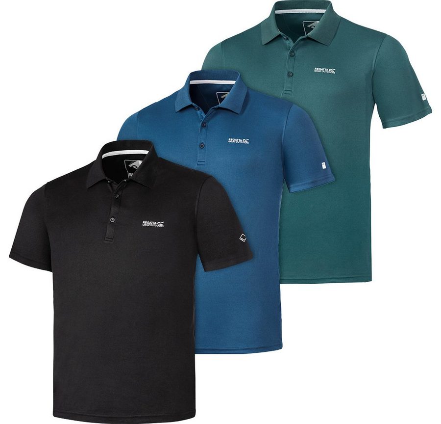 Regatta Funktionsshirt (3er-Pack) klassischer Look im funktionellen Gewebe