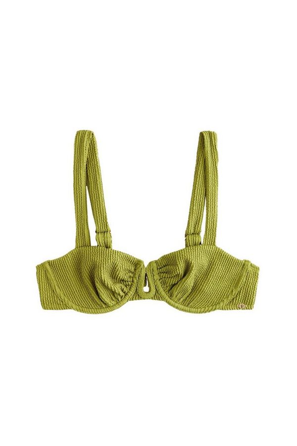 Next Bügel-Bikini-Top Unwattiertes Bikinioberteil mit Bügel Knitteroptik (1-St)