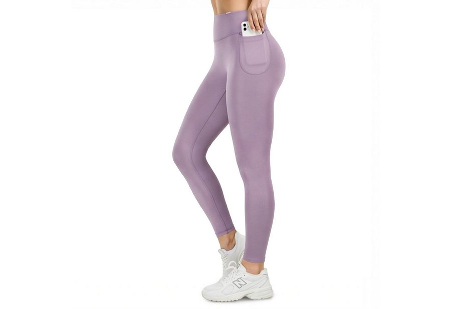 Smilodox Leggings Kelsy, High Waist Sportleggings V-Bund & seitlichen Eingrifftaschen nahtlos im Schritt, figurformende elastische Yogahose, Sport Freizeit