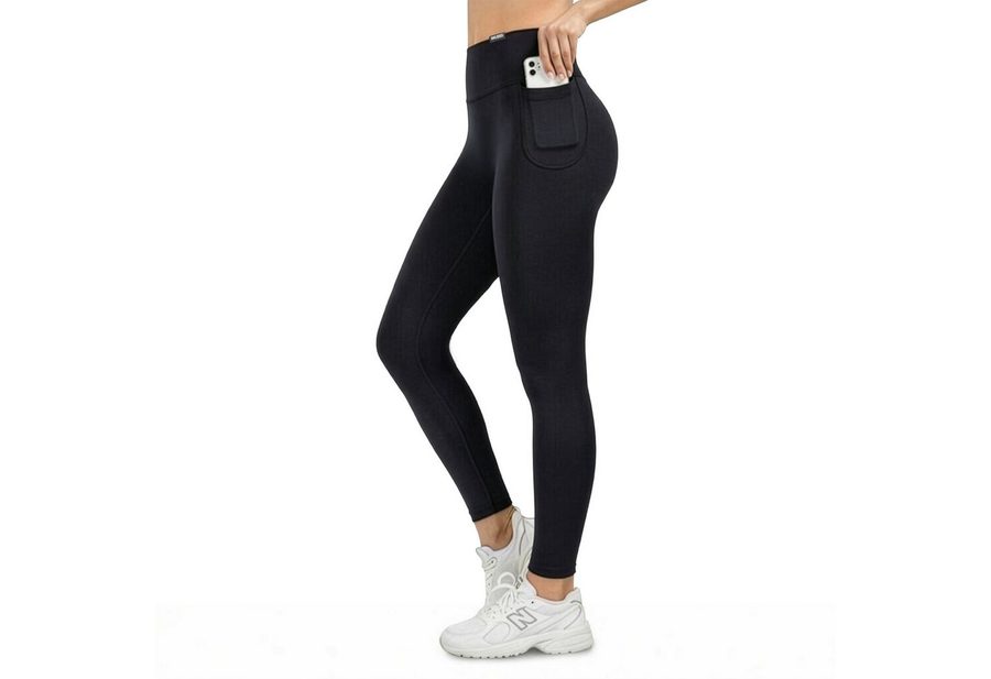 Smilodox Leggings Kelsy, High Waist Sportleggings V-Bund & seitlichen Eingrifftaschen nahtlos im Schritt, figurformende elastische Yogahose, Sport Freizeit