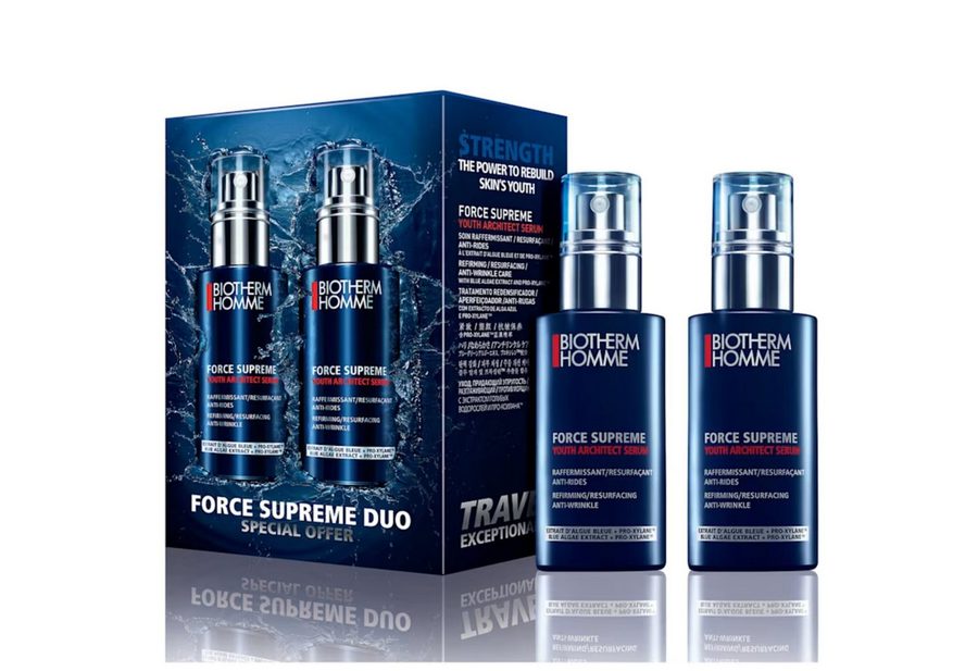 BIOTHERM Anti-Falten-Serum Force Supreme Youth Architect 2×50 ml Duo, für festere, glatter wirkende Männerhaut