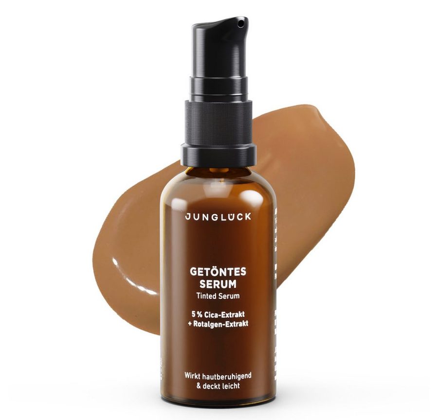 JUNGLÜCK Getönte Gesichtscreme Getöntes Serum - Sehr Hell mit Hyaluron, Wirkt beruhigend und verschmilzt mit der Haut – leicht deckend