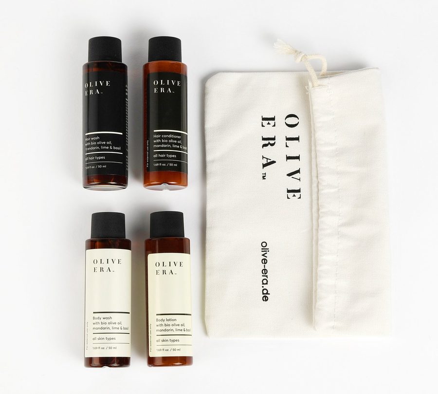 OLIVE ERA Duschgel Olive Era Travel Sets Mandarine & Mountain Tea 4x35ml / 4x50ml