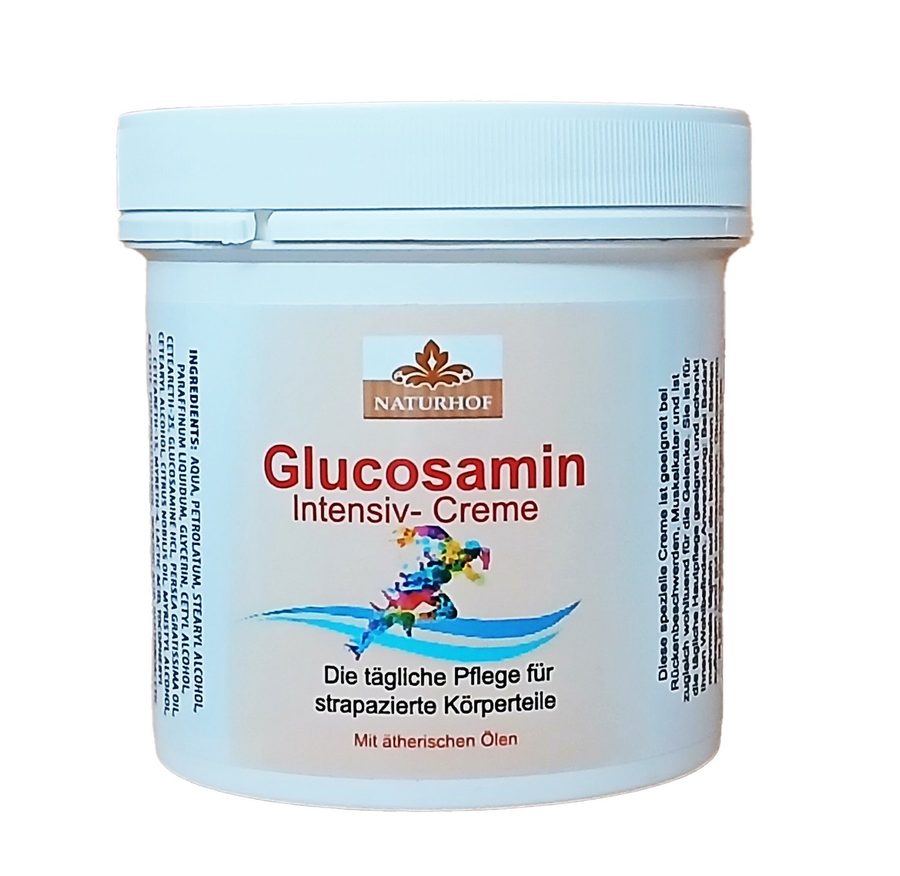 Naturhof Körpercreme GLUCOSAMIN INTENSIV-CREME 250ml mit ätherischen Ölen Körpercreme 40, Hautpflege Hautcreme Hautpflege Haut Pflege Feuchtigkeitspflege von Naturhof