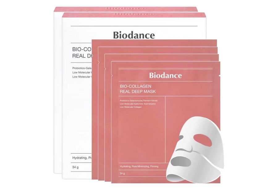 Biodance Gesichtsmaske Biodance Bio Collagen Real Deep Maske Hautpflege Anti-Aging, 8-tlg., Tiefenwirksame Feuchtigkeitspflege, Antioxidativer Schutz