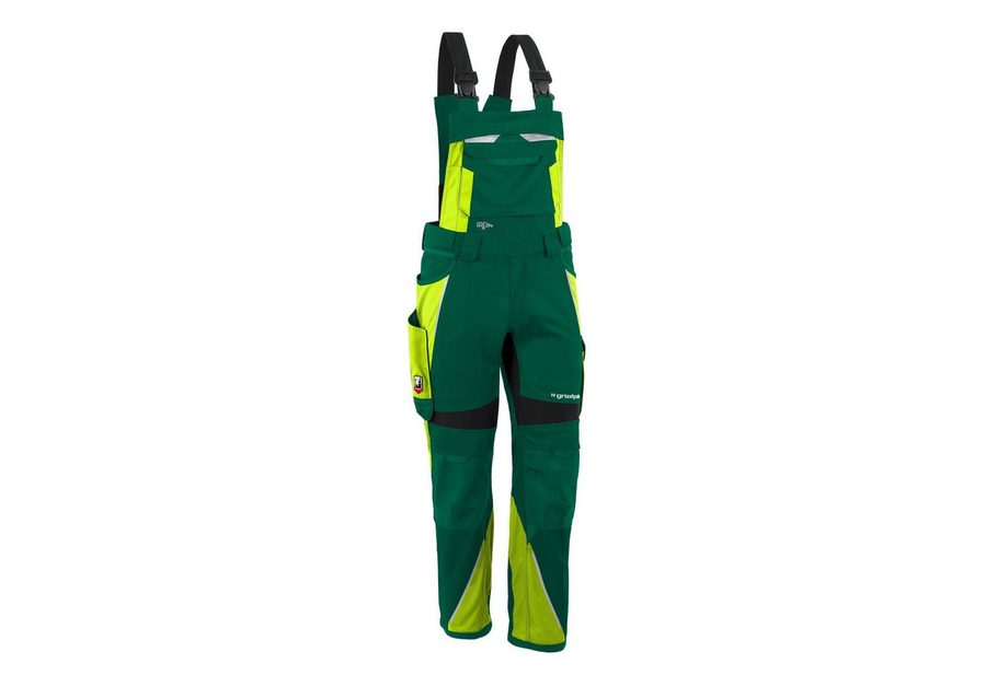 Qualitex Workwear Arbeitslatzhose Latzhose "IRON" grün/warngelb, Gr. N50