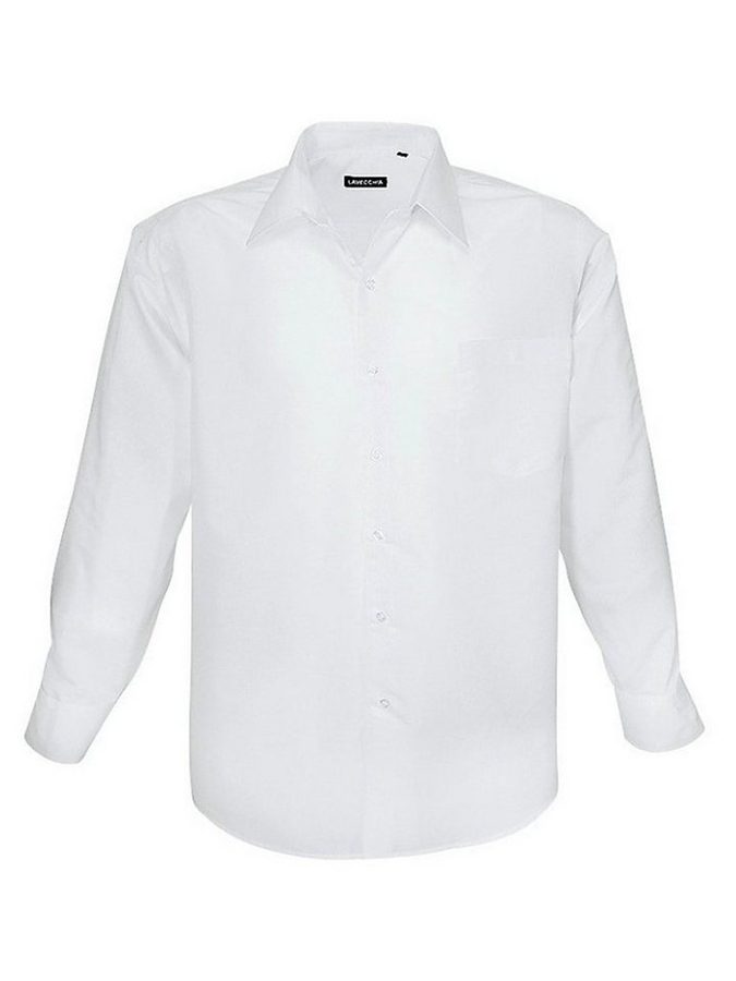 Lavecchia Langarmhemd Lavecchia Herren Langarmhemd HLA-1314 (Weiss-Uni, 7XL) Basic Herrenhemd