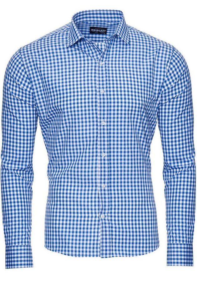 Reslad Businesshemd Reslad Herren Hemd Vichy Karomuster Langarmhemd RS-7007 (Herrenhemd) kariertes Freizeithemd Karohemd