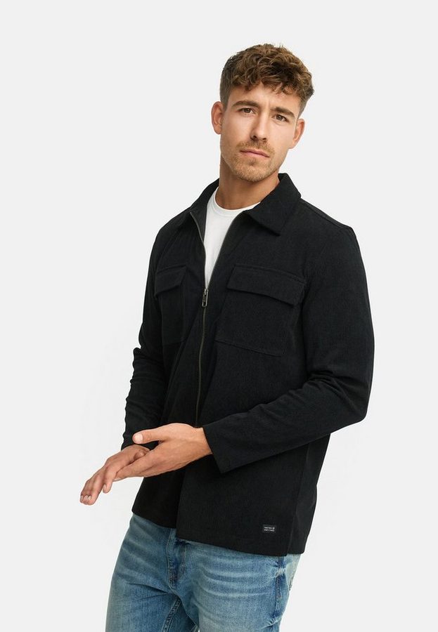 Indicode Langarmhemd Herren INNemoto Zip Herrenhemd Langarm Leichtes Zip-Hemd mit Brusttaschen