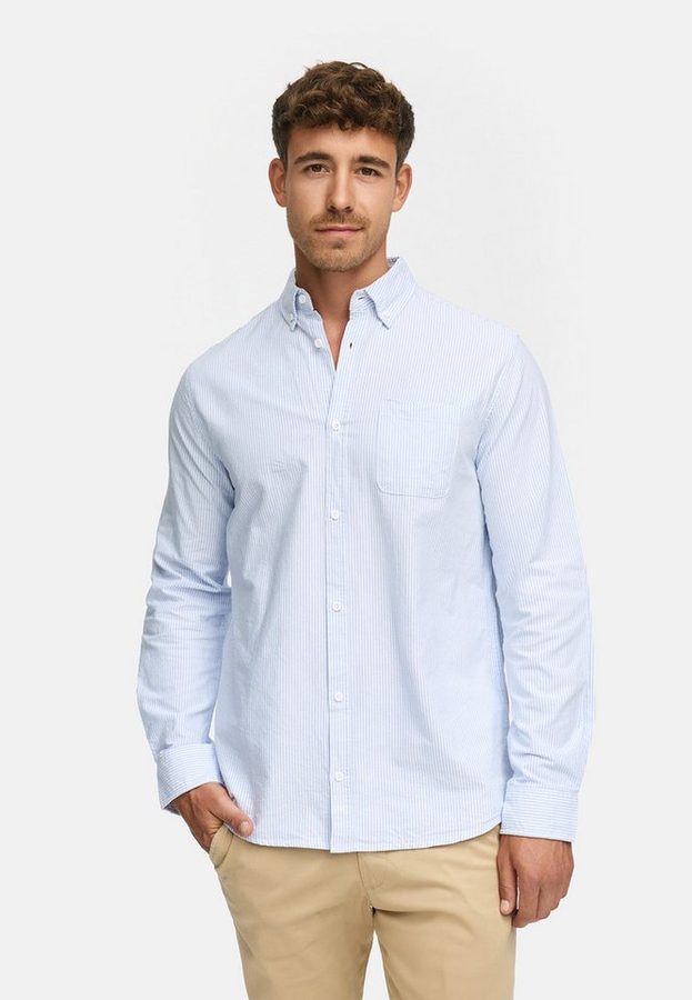 Indicode Langarmhemd Herren Kepner Herrenhemd Langarm mit Button-Down-Kragen und Brusttasche