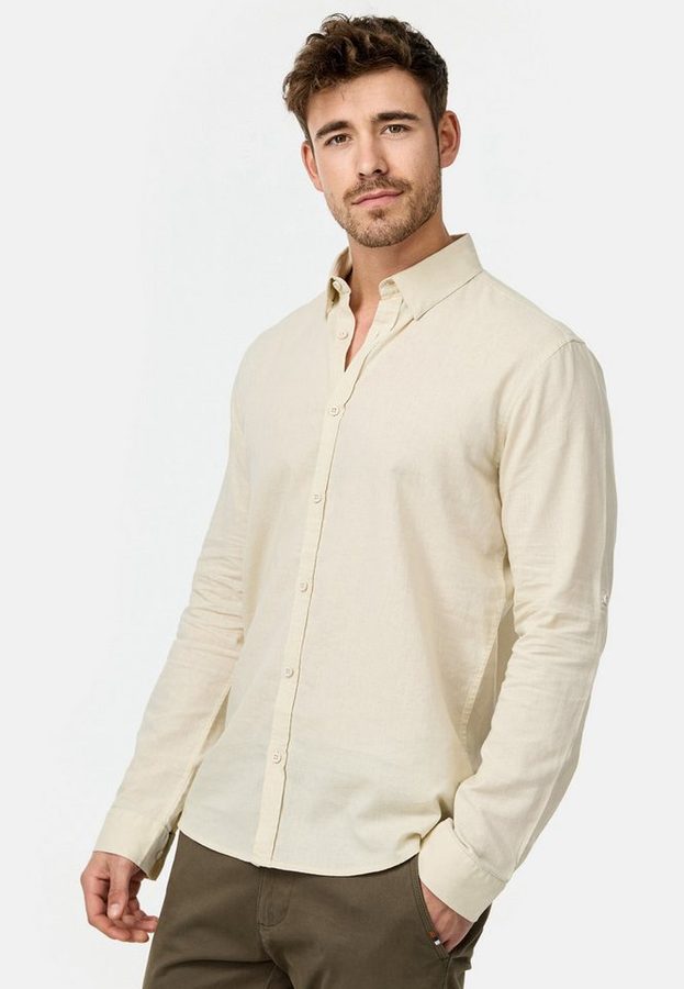 Indicode Langarmhemd Herren Brayden Herrenhemd Langarm mit Button-Down-Kragen