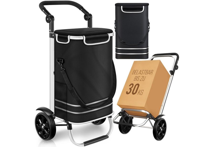 Dimono Einkaufstrolley Dimono 3-in-1 Einkaufstrolley mit Kühltasche – faltbar & praktisch, 56 l, Klappbarer Transportwagen