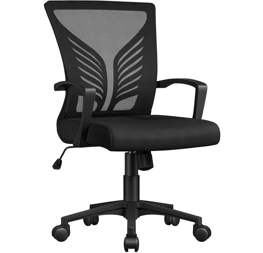 Yaheetech Bürostuhl Höhenverstellbarer Drehstuhl (1 St), Schreibtischstuhl mit Schaukelfunktion für Arbeitszimmer/Büro