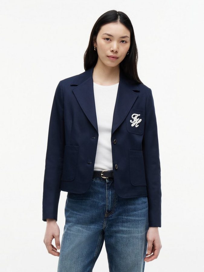 Tommy Hilfiger Kurzblazer CHINO DRESSING COTTON BLAZER aus reiner Baumwolle, mit Reverskragen