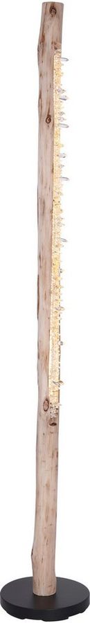 GLOBO LIGHTING Stehlampe FELICITAS, LED fest integriert, Warmweiß, Stehleuchte Schwarz/Holz, Acryl kristall, dimmbar, LED 20W von GLOBO LIGHTING