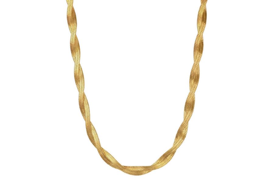 salazar.plus Schlangenkette Luxus Damen Schlangenkette Edelstahl vergoldet Geflochten, vergoldete Edelstahl‑Schlangenkette – 6 mm geflochten & wasserfest von salazar.plus