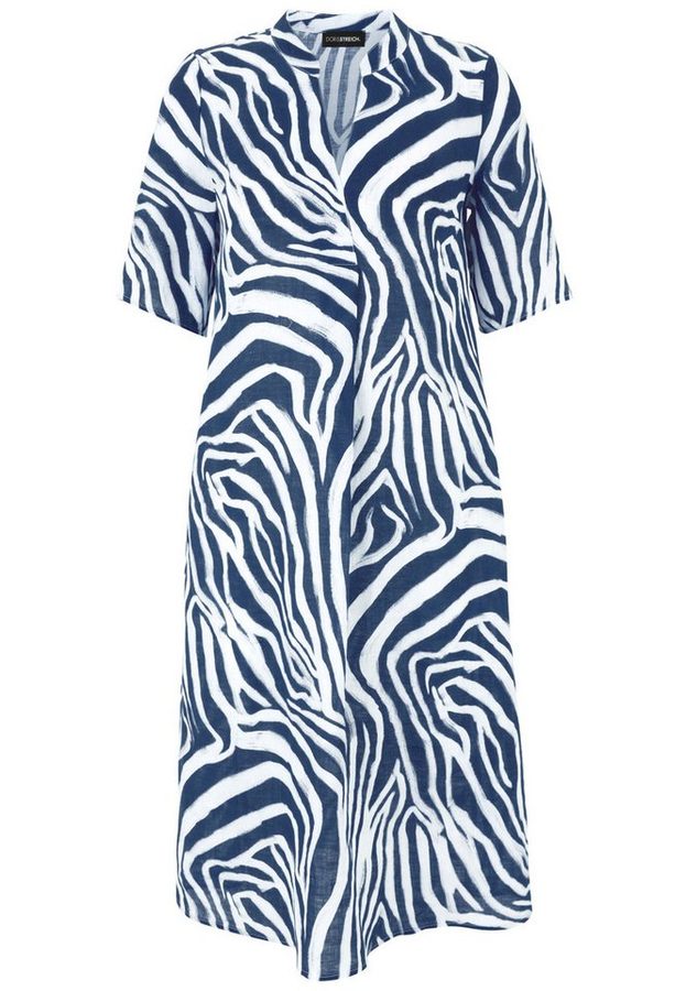 Doris Streich Sommerkleid aus Leinen mit Grafik-Print