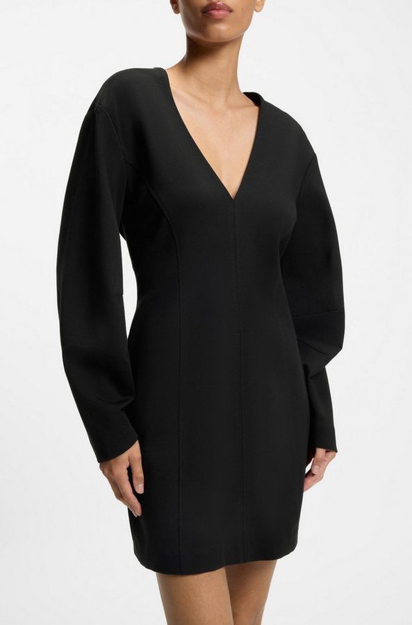 BOSS ORANGE Cocktailkleid Dalerina Premium Damenmode aus Punto-Milano-Stoff, V-Ausschnitt
