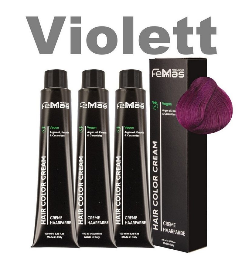 Femmas Premium Haarfarbe FemMas professionelle Haarfarbe mit Arganöl 3 x 100 ml