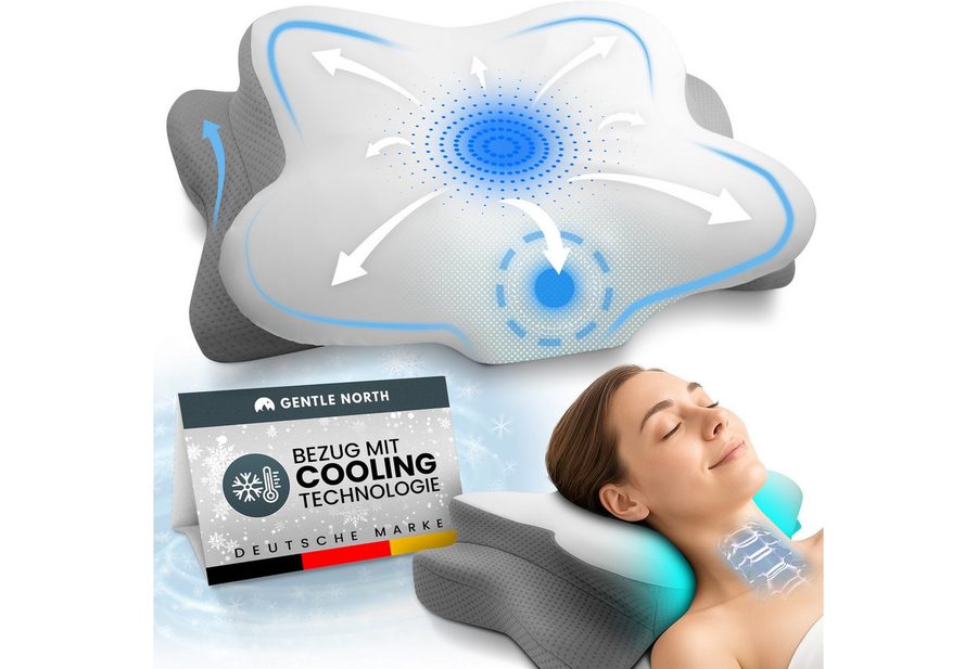 Gentle North Nackenstützkissen Orthopädisches Nackenstützkissen aus hochwertigem Memory Foam von Gentle North