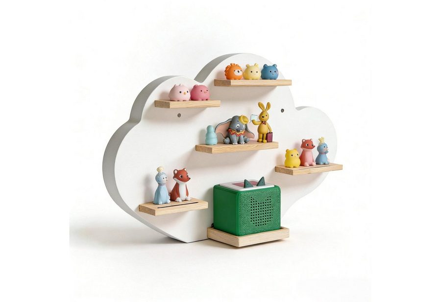 relaxdays Kinderregal Toniebox Regal Wolke, 1-tlg., weiß