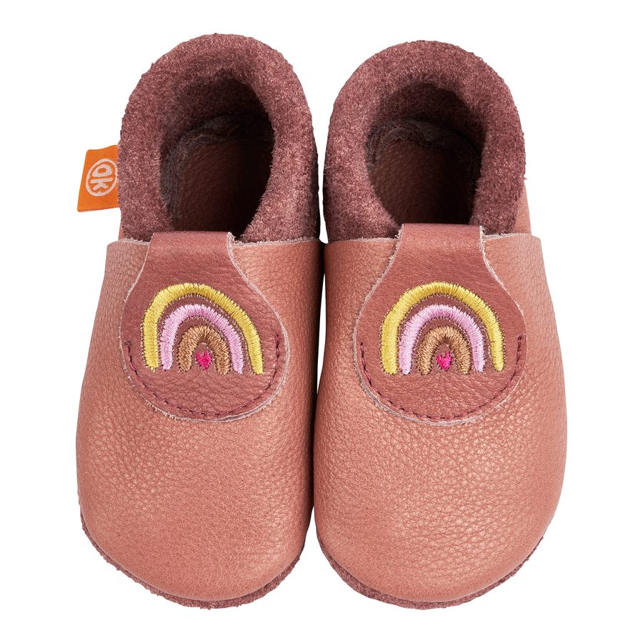 Orangenkinder Krabbel- und Hausschuhe Regenbogen von Orangenkinder