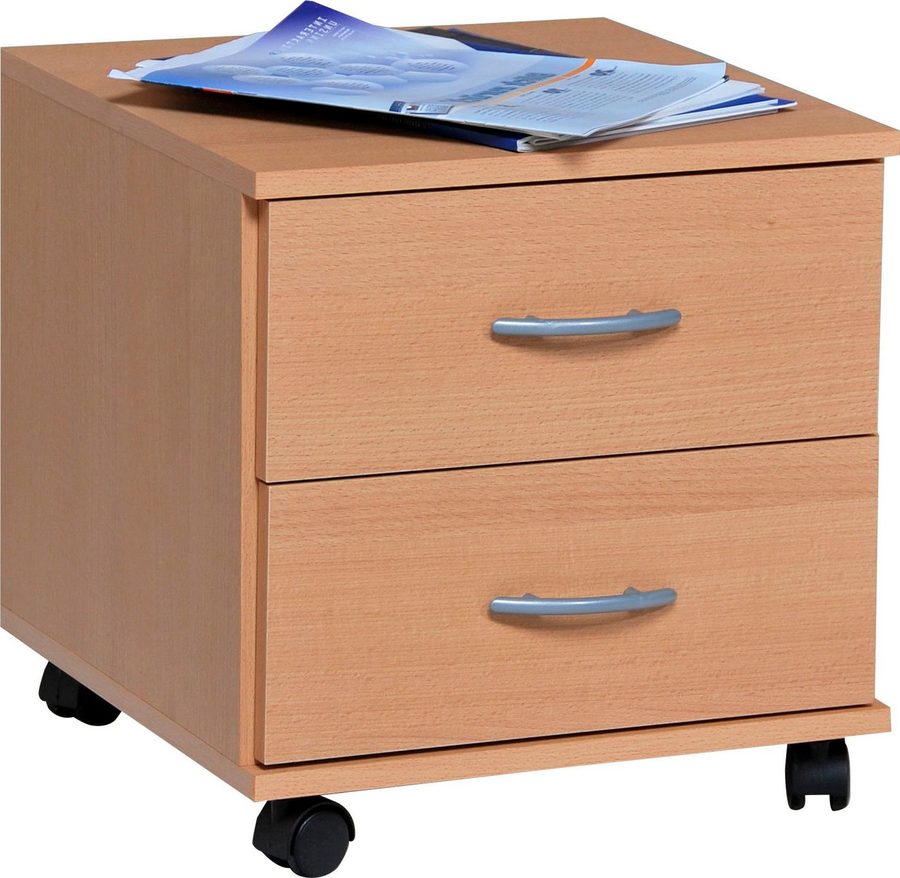 VOGL Möbelfabrik Rollcontainer Barrie, Bürocontainer, Nachtschrank, (1 St), Ausführungen mit/ohne Schubladen, Höhe 41 cm, Made in Germany