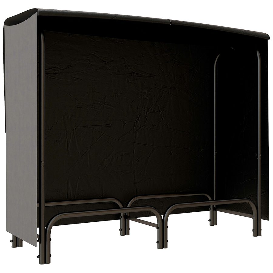 Outsunny Kaminholzregal 120x36x99 cm Brennholzregal mit Tragetasche aus Segeltuch 600D Oxford wasserabweisende Abdeckung für Garten Terrasse Metall Schwarz   Aosom.de von Outsunny