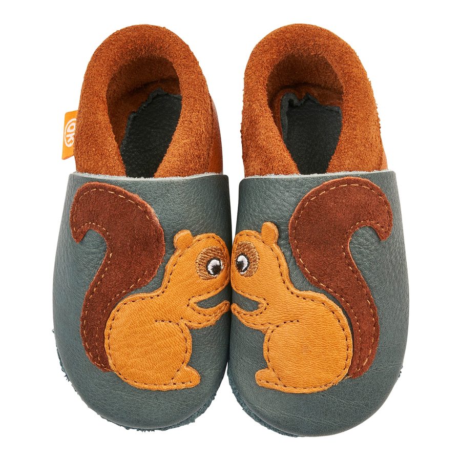 Orangenkinder Krabbel- und Hausschuhe Eichhörnchen von Orangenkinder