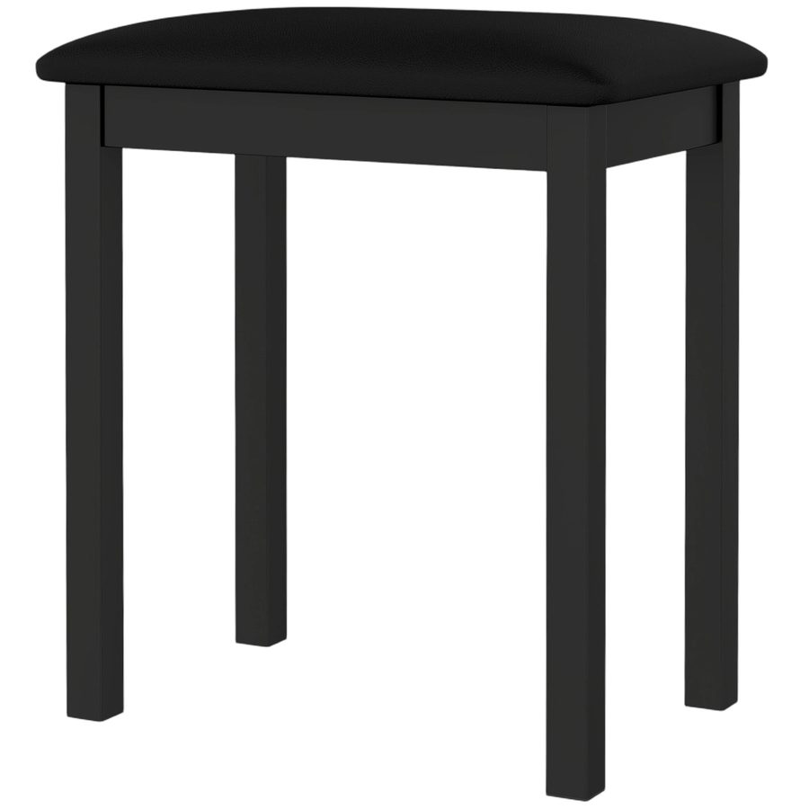 HOMCOM Klavierhocker mit Kautschukholz-Beinen, Klavierbank mit gepolsterter Sitzfläche, PU-Kunstlederbezug, 44.5x30x50 cm, Schwarz   Aosom von HOMCOM