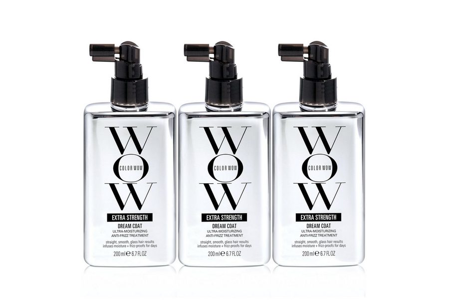 COLOR WOW Haarspray Anti Frizz Pflege Glanzspray Color Styling Dream Coat Extra Strength, 3-tlg., Extra starke Anti-Frizz-Wirkung, WOW, Geschmeidigkeit ohne Fettfilm von COLOR WOW