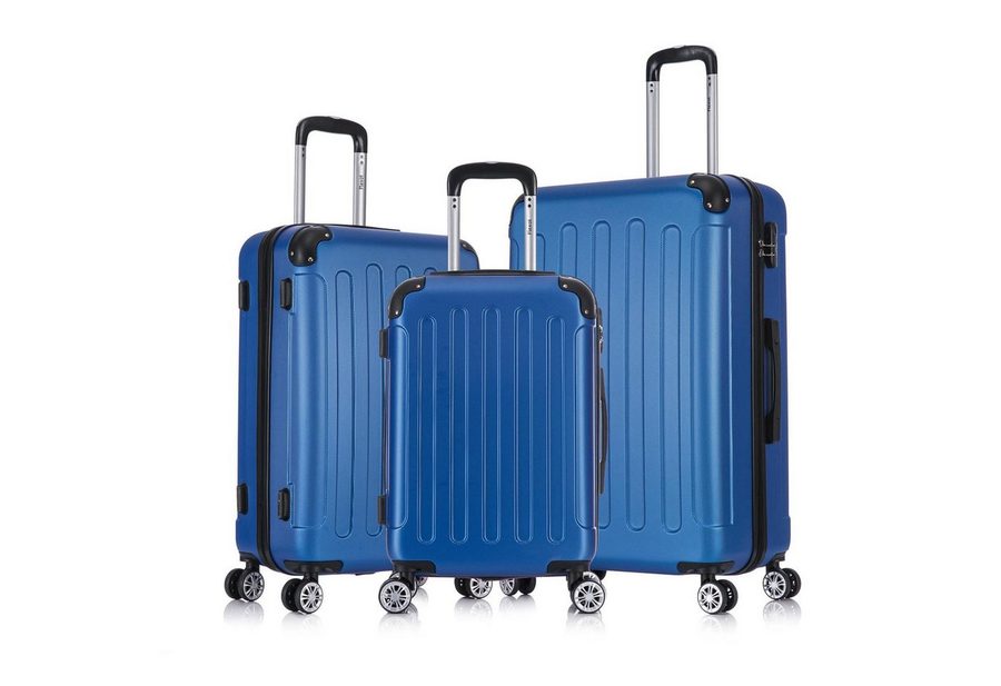 Flexot Hartschalen-Trolley F-2045 Kofferset, 360° Rollen, robuster Reisekoffer, Bordcase, 4 Rollen, Robuster und moderner Koffer mit vier 360° Rollen und Zahlenschloss von Flexot