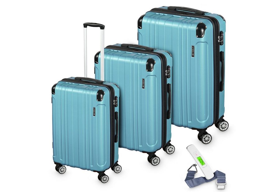 VESKA Trolleyset Hartschalenkoffer Kofferset 3 teilig mit TSA Zahlenschloss 4 Rollen, ABS-Hartschale, Reisekoffer Trolley Rollkoffer Koffer von VESKA