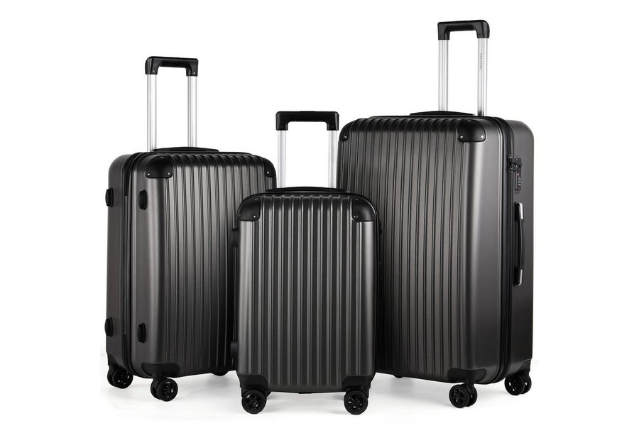 TAN.TOMI Kofferset 3-Tlg Handgepäck Kofferset Reisekoffer ABS Hartschale Trolley, Mit 3-stelliges Zahlenschloss Verstärkte Ecken 56/66/76 cm von TAN.TOMI