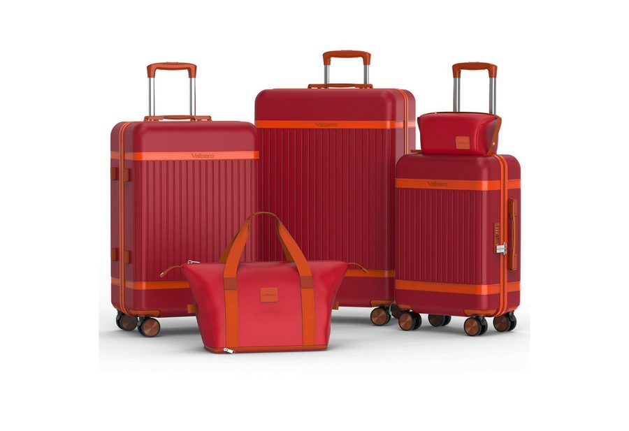 VALLSERO Trolleyset Hartschalen-Koffer set (M, L,XL) Rollkoffer, Reisekoffer, Handgepäck 4 Rollen, ABS-Material, TSA Zollschloss von VALLSERO