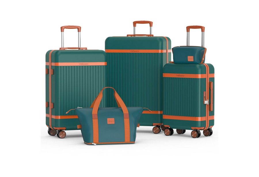 VALLSERO Trolleyset Hartschalen-Koffer set (M, L,XL) Rollkoffer, Reisekoffer, Handgepäck 4 Rollen, ABS-Material, TSA Zollschloss von VALLSERO