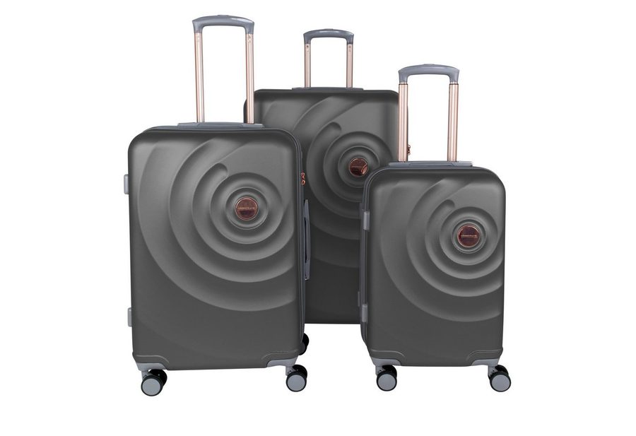 Crosstravel Kofferset Amy, 4 Rollen, (3 tlg., Hartschalen Trolley-Set), Robuste Hartschale mit TSA-Schloss und Wasserabweisender Oberfläche von Crosstravel