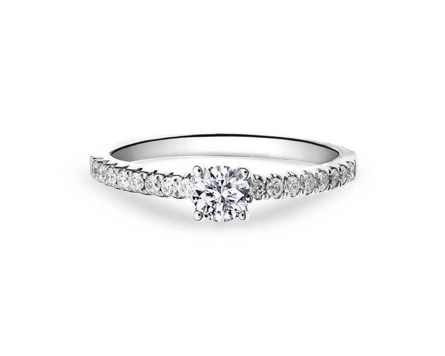 Adam & Eve Verlobungsring Brillantring 585/- Gold, Weißgold, Rotgold 0,25 / 0,32 ct. / 0,42 ct. (mit 17 Diamanten, AES05), inklusive Ringbox & Echtheitszertifikat - Gravur möglich