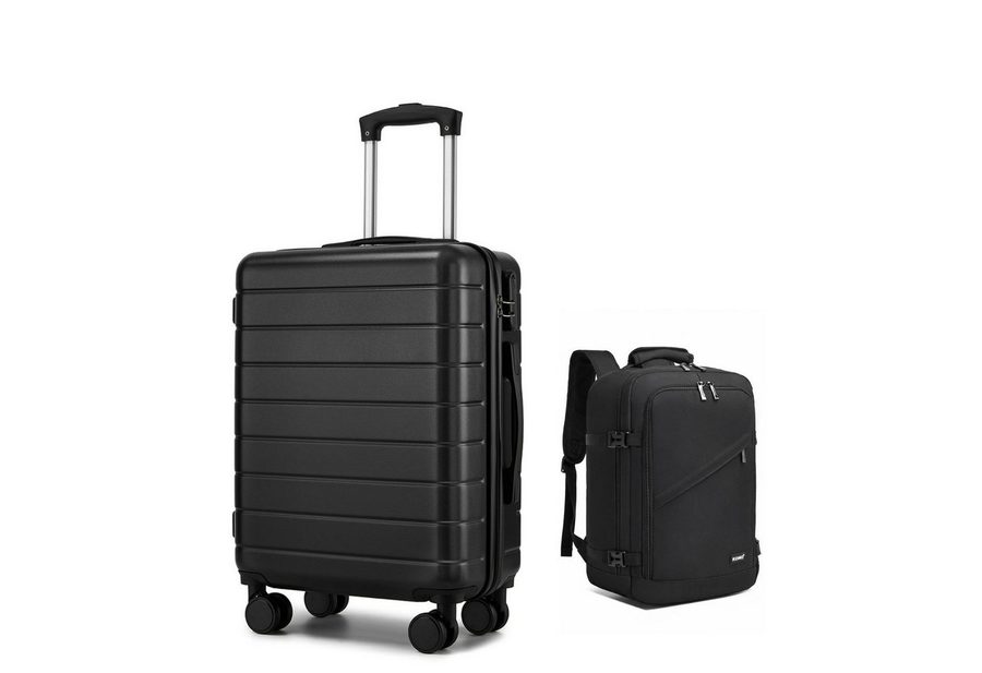 KONO Kofferset 2-teilig: 20" Handgepäckkoffer(ca. 55 cm Höhe)+Rucksack(40cm Höhe), (2 tlg)