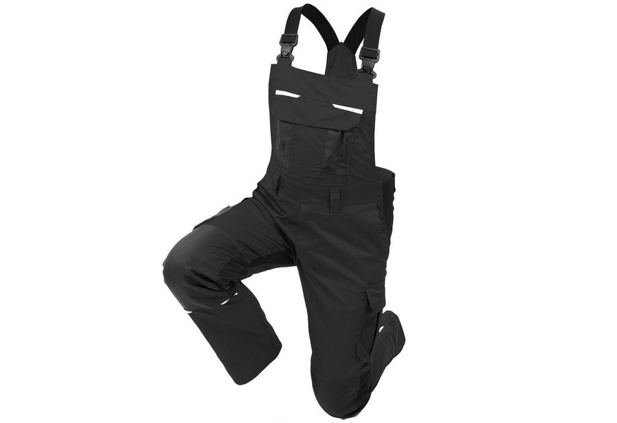 Qualitex Workwear Arbeitslatzhose INDustriewaschfähige Latzhose mit mechanischem Stretch - slim-fit