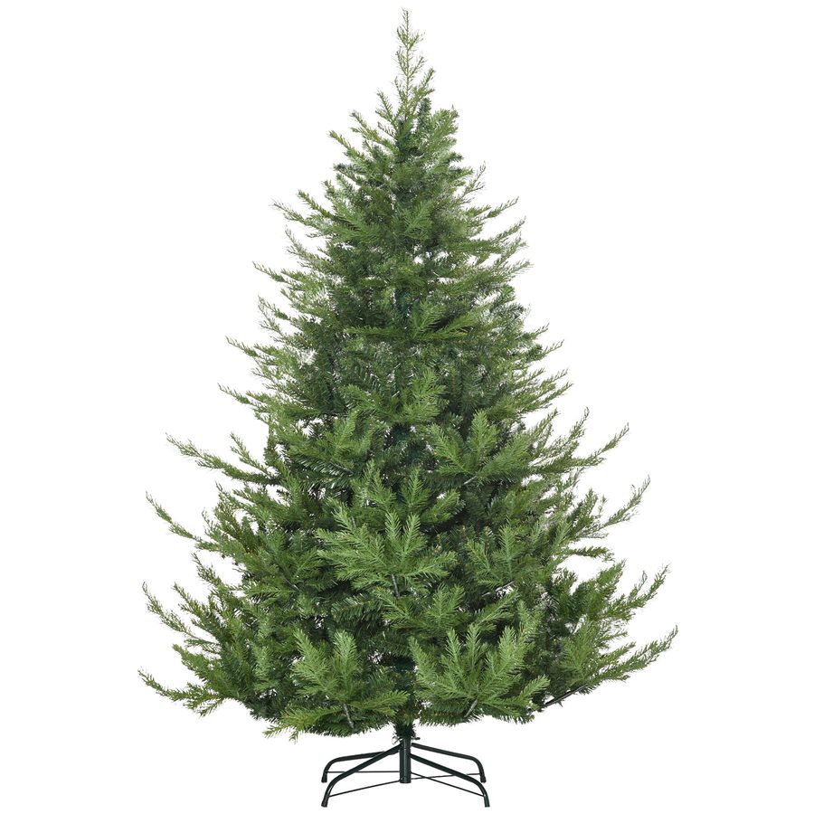 HOMCOM Weihnachtsbaum 180 cm künstlich naturgetreu mit dichten Zweigen und 1942 Astspitzen in Grün für festliche Dekoration   Aosom.de