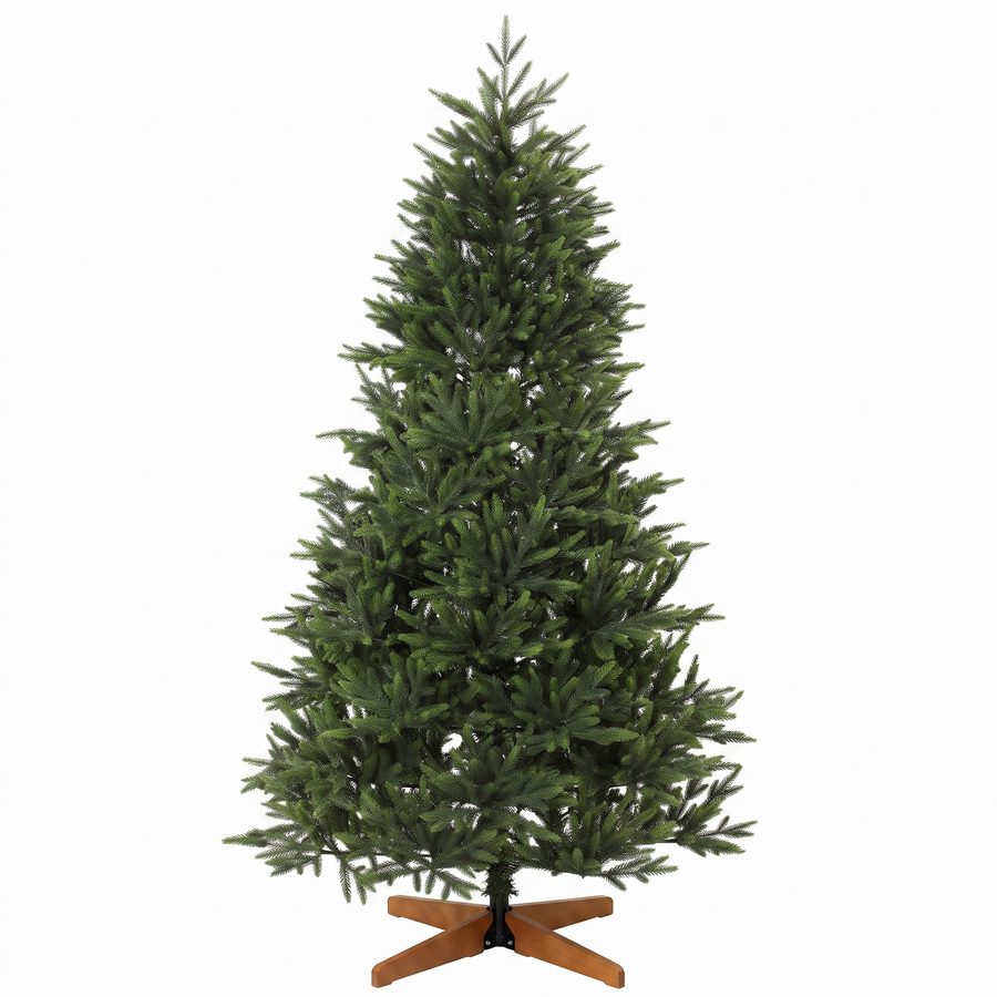 HOMCOM Künstlicher Weihnachtsbaum 180 cm, dichte realistische Nordmanntanne, 732 schwer entflammbare PE-Zweige, zusammenklappbare Kiefernholz-Basis, einfacher Aufbau, Weihnachtsdekoration, Zuhause, Grün   Aosom von HOMCOM