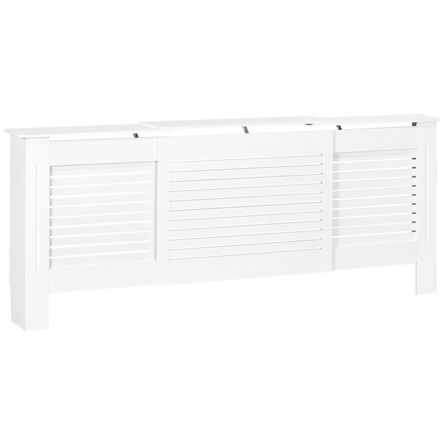 HOMCOM Heizkörperverkleidung, Heizungsabdeckung Heizkörper Abdeckung Einstellbar Weiß 139-208,5 x 20,5 x 82,5cm   Aosom