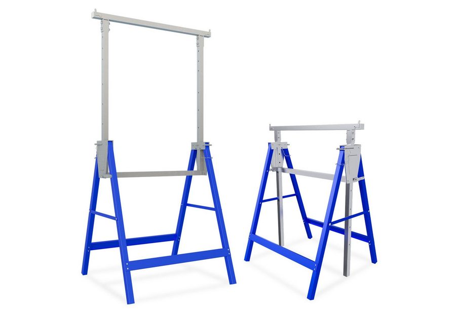 FIVMEN Gerüst Gerüstbock mit 7-fach höhenverstellbar 80-130 cm Arbeitsbock, (2 St), Zusammenklappbar Werkzeughalter Unterstellbock