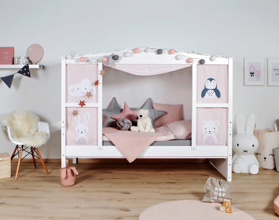 Ticaa Hausbett mit Bettkasten "Amelie" Kiefer Weiß von TICAA