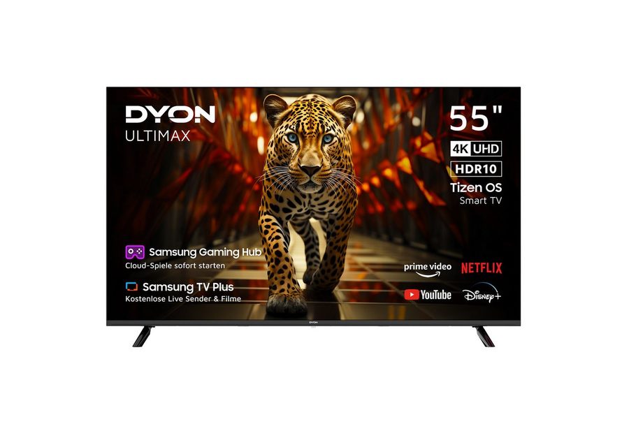Dyon Ultimax 55U-TI LED-Fernseher (139 cm/55 Zoll, 4K UHD, Smart-TV, 55", 4K UHD, Smart-TV mit Hub, Gaming, Triple Tuner, CI)