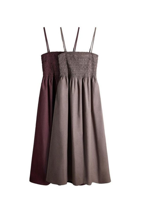 The Set Maxikleid The Set gesmokte Maxi-Trägerkleider, 2er-Pack (2-tlg)